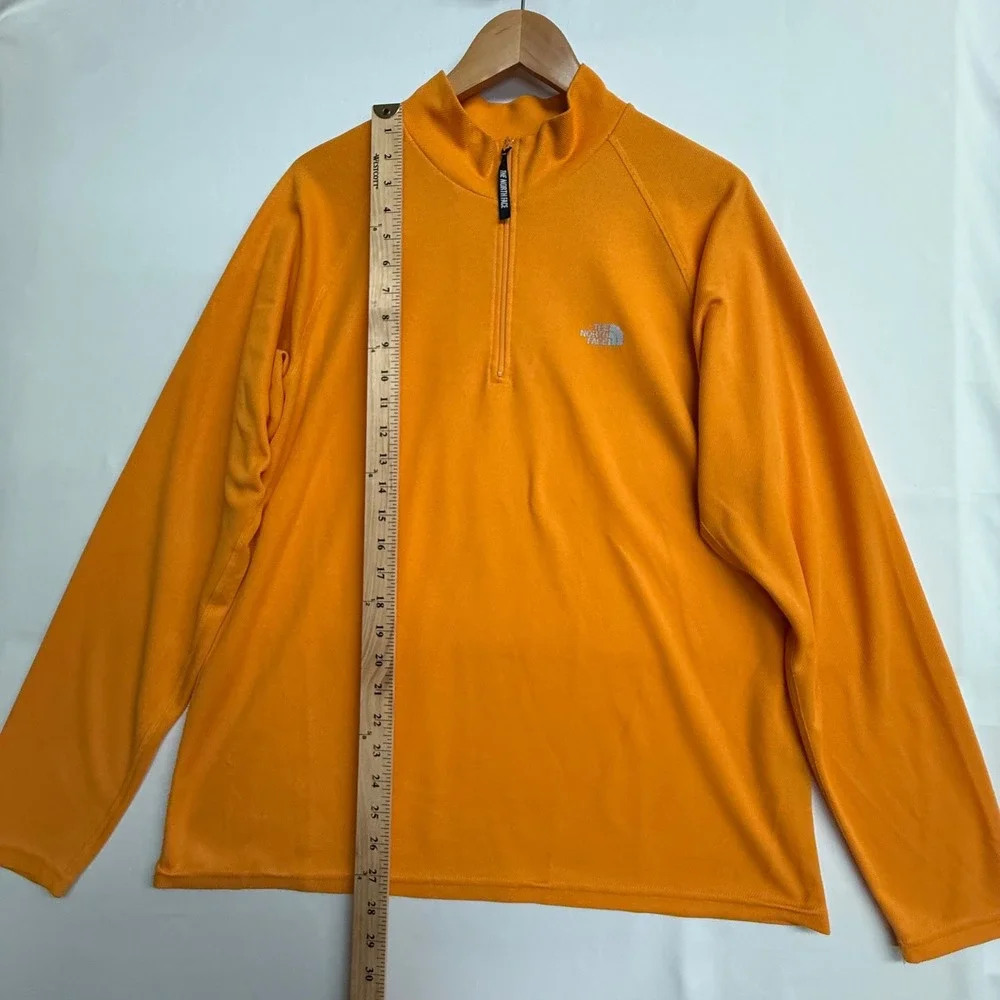 Vintage The North Face Polartec Pullover Men L Orange 1/4 Zip Made USA